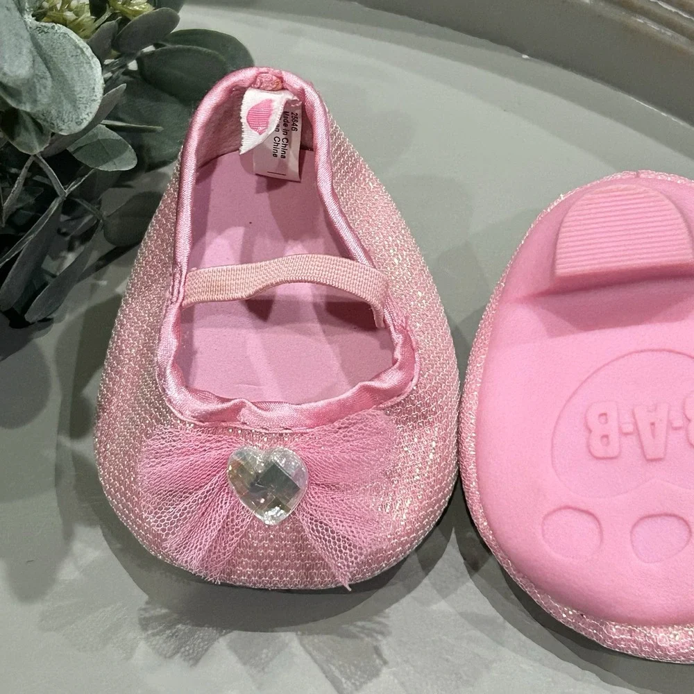 Build A Bear Workshop Pink Sparkle Heels with Tulle & Rhinestone